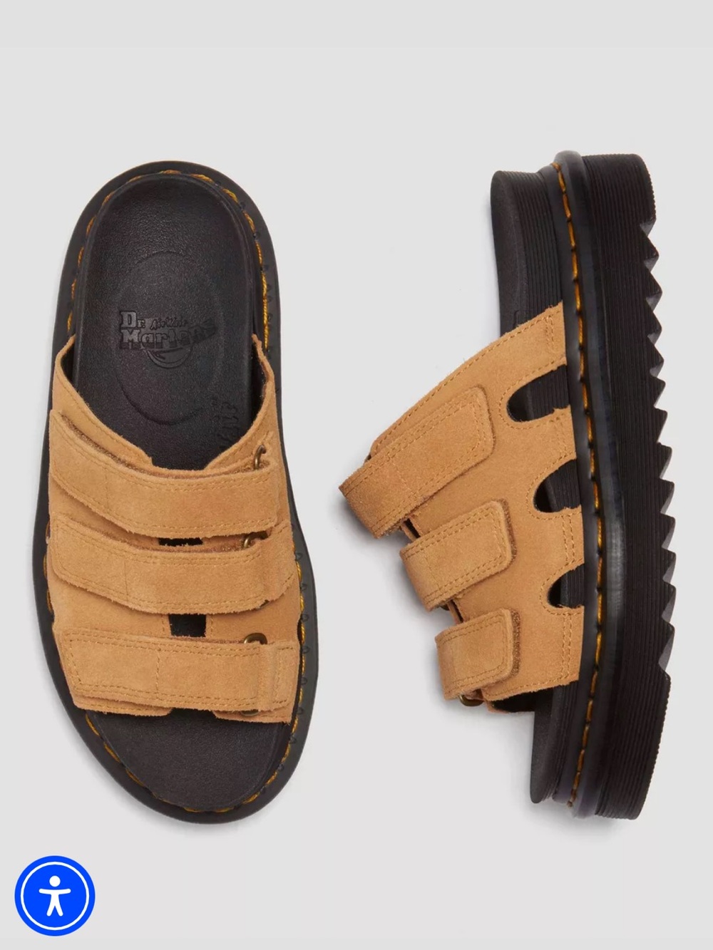 Dr. Martens Raine Slide platform suede Velcro sandals - Picture 2 of 4